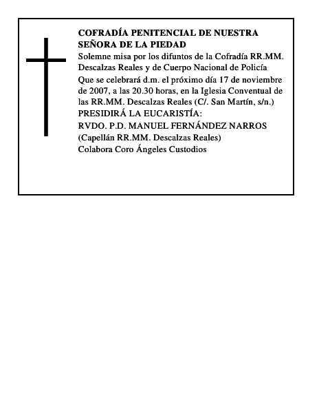 COFRADÍA PENITENCIAL DE NUESTRA SEÑORA DE LA PIEDAD