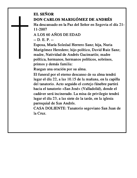 DON CARLOS MARIGÓMEZ DE ANDRÉS