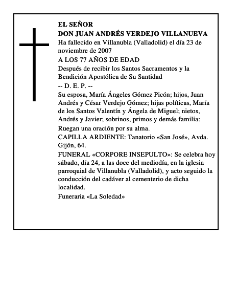 DON JUAN ANDRÉS VERDEJO VILLANUEVA