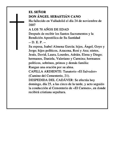DON ÁNGEL SEBASTIÁN CANO
