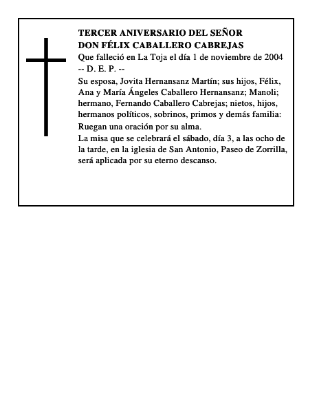 DON FÉLIX CABALLERO CABREJAS