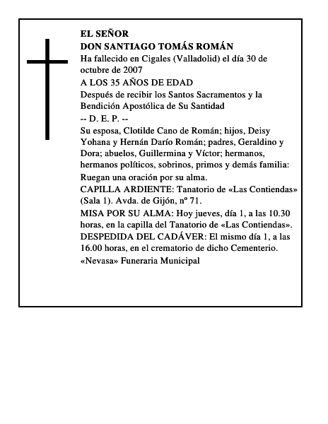 DON SANTIAGO TOMÁS ROMÁN