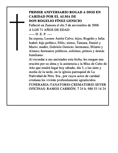 DON ROGELIO FÍNEZ GENICIO