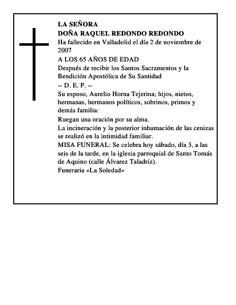 DOÑA RAQUEL REDONDO REDONDO