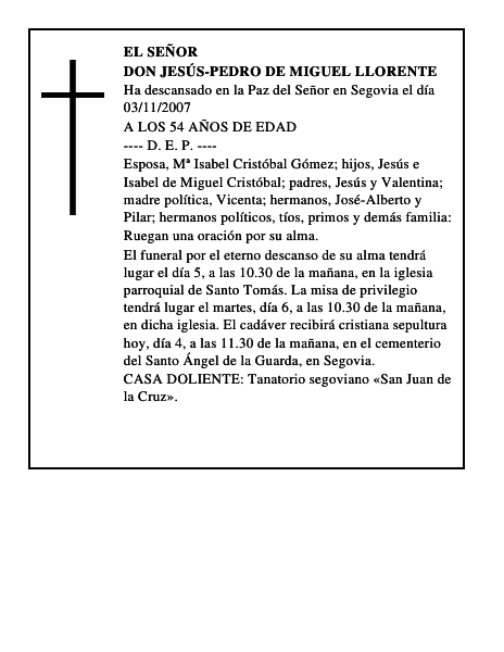 DON JESÚS-PEDRO DE MIGUEL LLORENTE