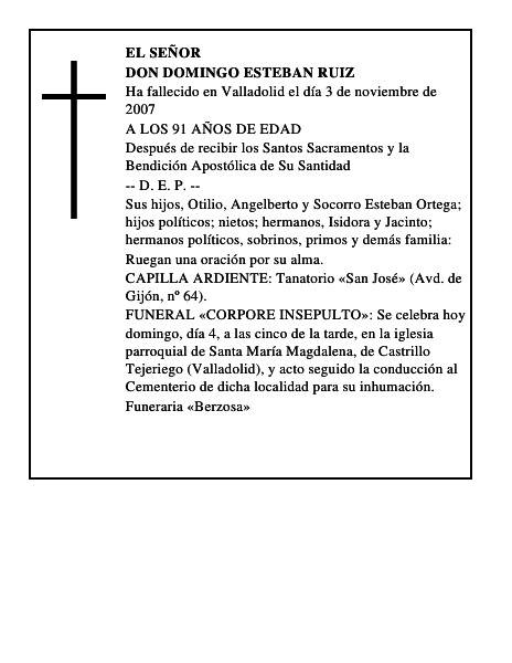 DON DOMINGO ESTEBAN RUIZ