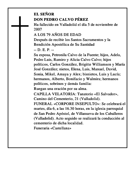 DON PEDRO CALVO PÉREZ