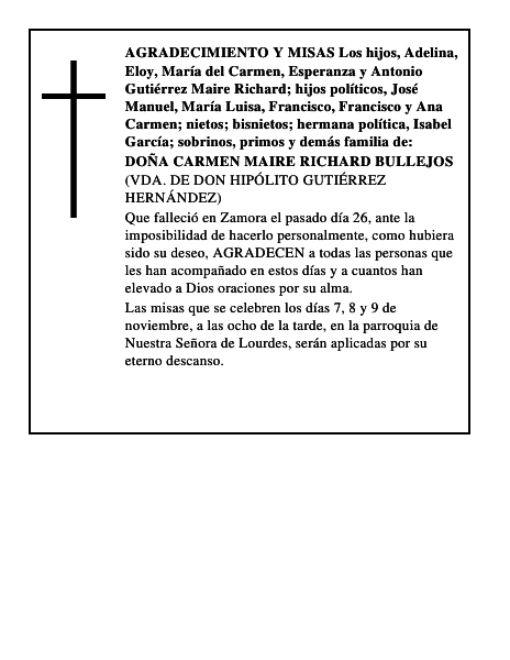 DOÑA CARMEN MAIRE RICHARD BULLEJOS