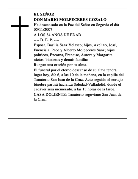 DON MARIO MOLPECERES GOZALO