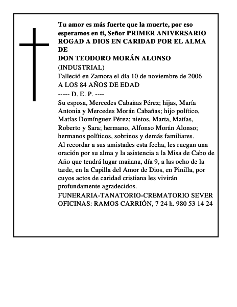 DON TEODORO MORÁN ALONSO