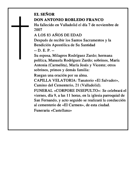DON ANTONIO ROBLEDO FRANCO