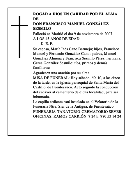 DON FRANCISCO MANUEL GONZÁLEZ SESMILO