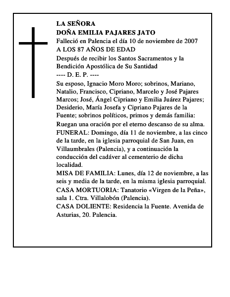 DOÑA EMILIA PAJARES JATO