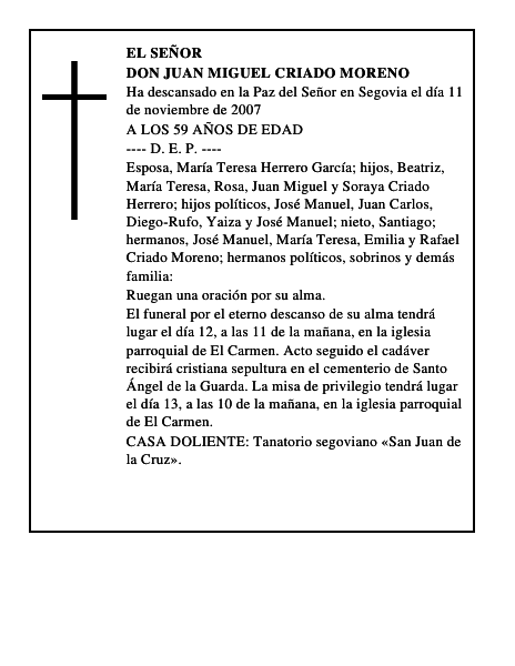 DON JUAN MIGUEL CRIADO MORENO