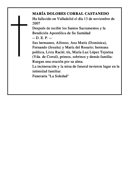 MARÍA DOLORES CORRAL CASTANEDO