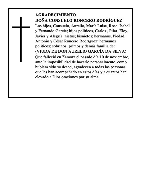 DOÑA CONSUELO RONCERO RODRÍGUEZ