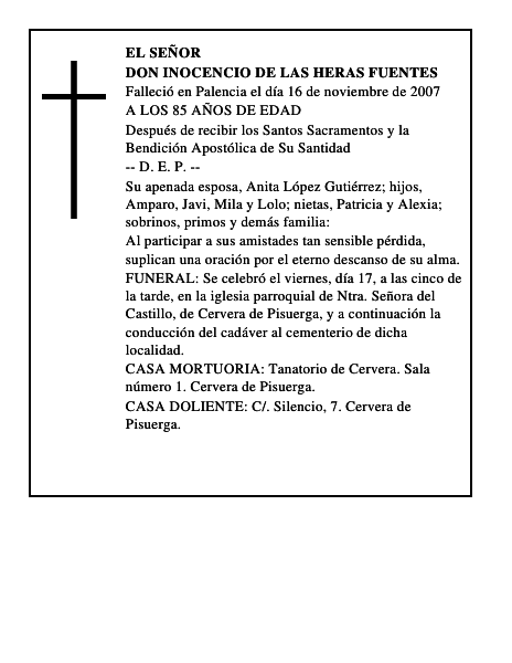 DON INOCENCIO DE LAS HERAS FUENTES