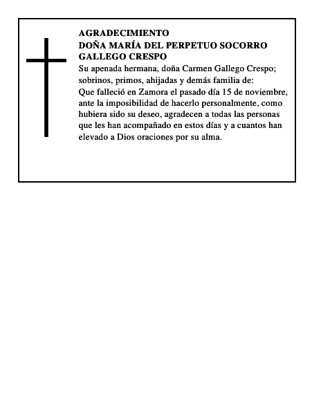DOÑA MARÍA DEL PERPETUO SOCORRO GALLEGO CRESPO