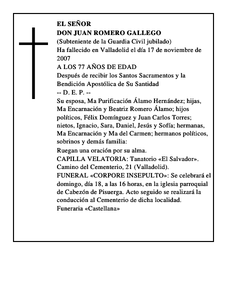 DON JUAN ROMERO GALLEGO