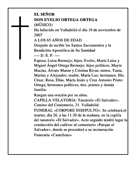 DON EVELIO ORTEGA ORTEGA