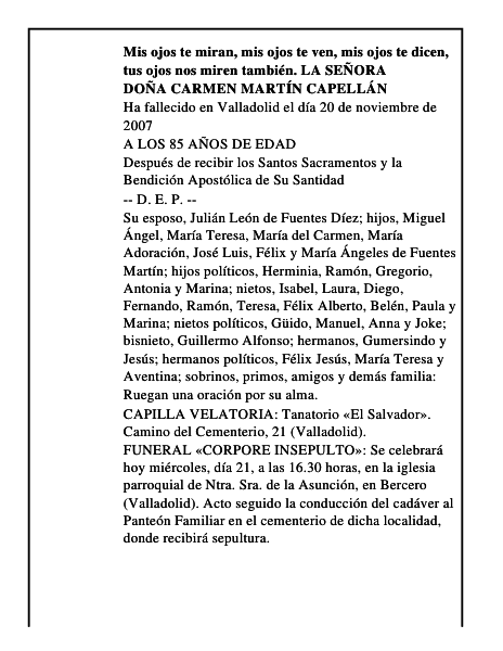 DOÑA CARMEN MARTÍN CAPELLÁN
