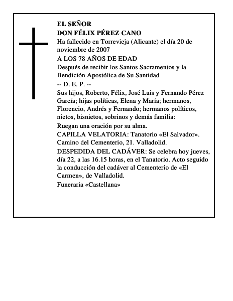 DON FÉLIX PÉREZ CANO