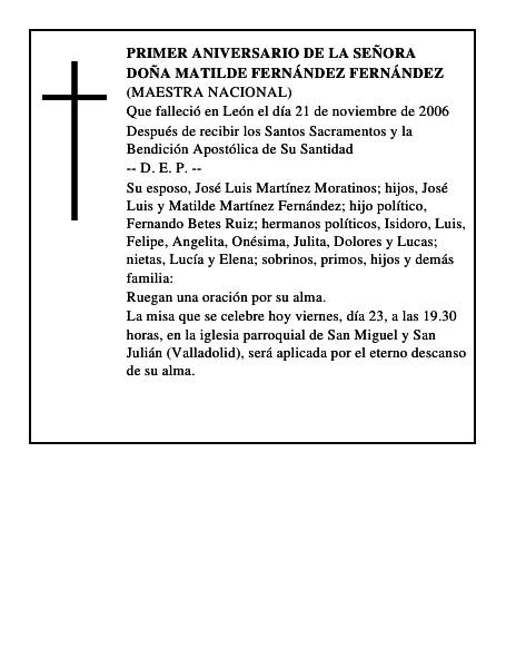 DOÑA MATILDE FERNÁNDEZ FERNÁNDEZ