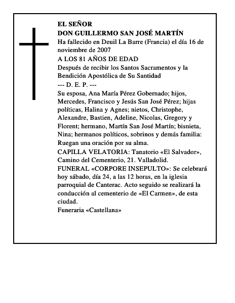 DON GUILLERMO SAN JOSÉ MARTÍN