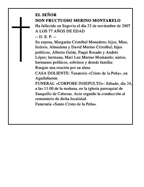 DON FRUCTUOSO MERINO MONTARELO