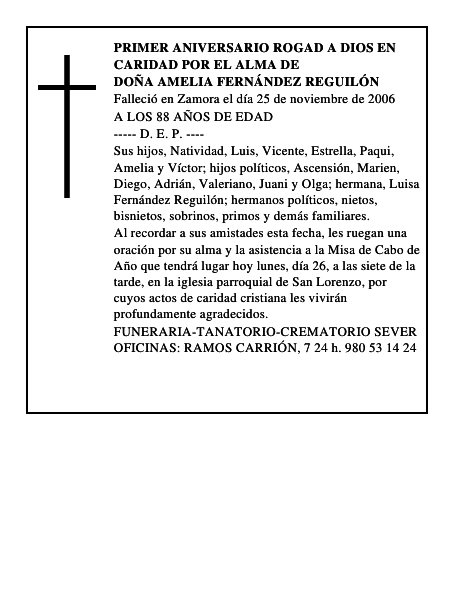 DOÑA AMELIA FERNÁNDEZ REGUILÓN