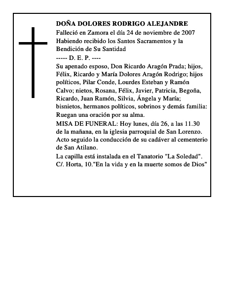 DOÑA DOLORES RODRIGO ALEJANDRE
