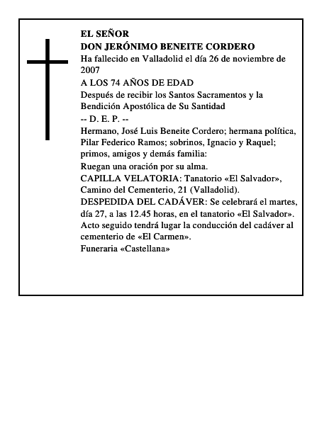 DON JERÓNIMO BENEITE CORDERO