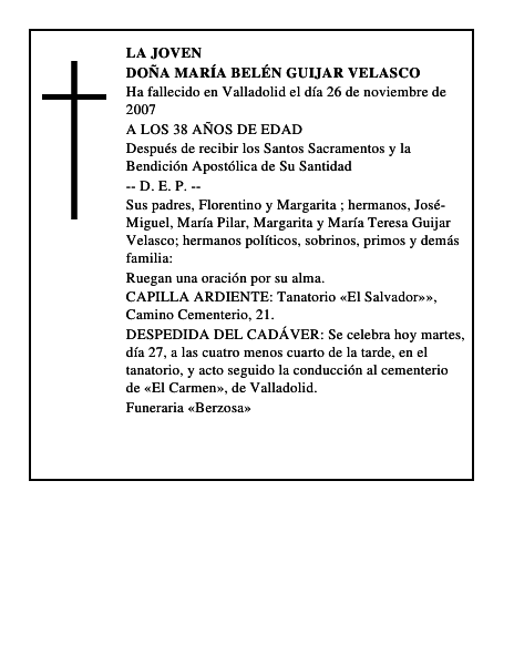 DOÑA MARÍA BELÉN GUIJAR VELASCO