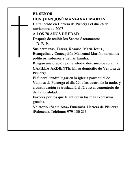 DON JUAN JOSÉ MANZANAL MARTÍN