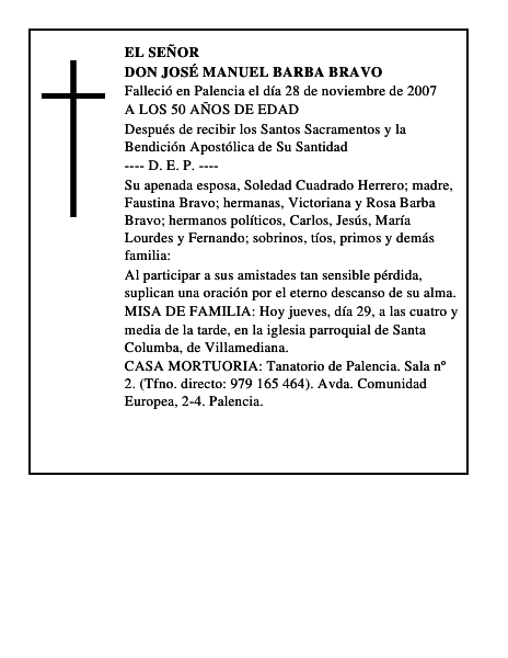 DON JOSÉ MANUEL BARBA BRAVO