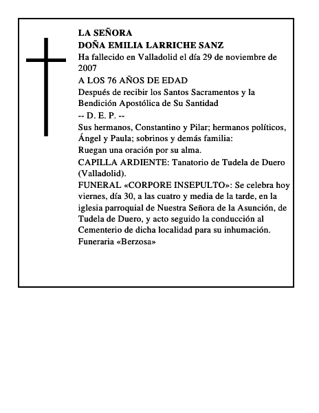DOÑA EMILIA LARRICHE SANZ
