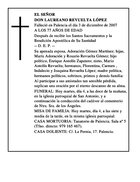 DON LAUREANO REVUELTA LÓPEZ
