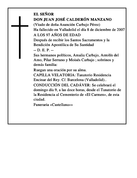 DON JUAN JOSÉ CALDERÓN MANZANO
