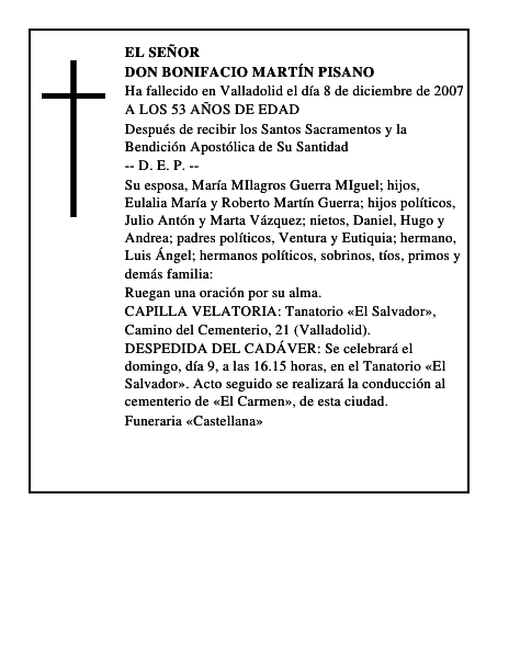 DON BONIFACIO MARTÍN PISANO