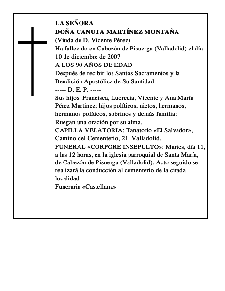 DOÑA CANUTA MARTÍNEZ MONTAÑA
