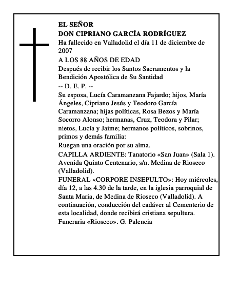 DON CIPRIANO GARCÍA RODRÍGUEZ