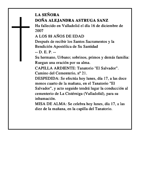 DOÑA ALEJANDRA ASTRUGA SANZ