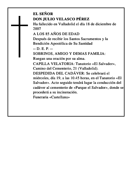 DON JULIO VELASCO PÉREZ