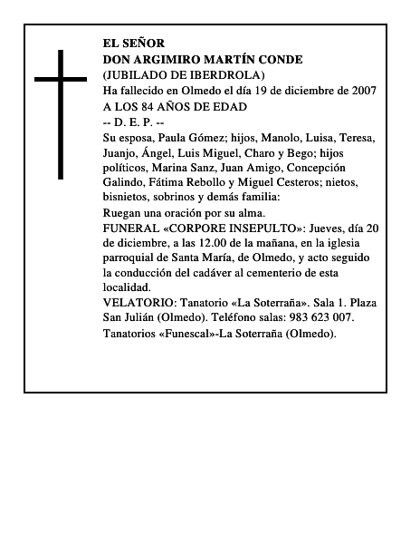 DON ARGIMIRO MARTÍN CONDE