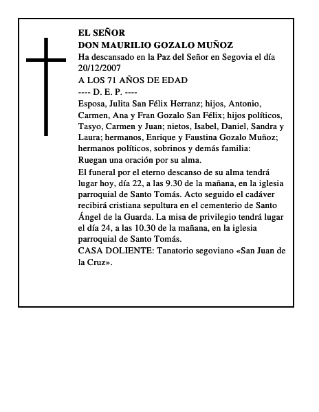 DON MAURILIO GOZALO MUÑOZ