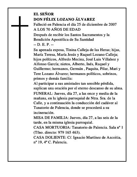 DON FÉLIX LOZANO ÁLVAREZ