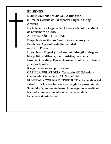 DON EUGENIO MONGIL ARROYO