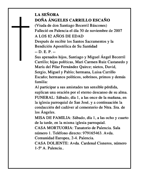 DOÑA ÁNGELES CARRILLO ESCAÑO