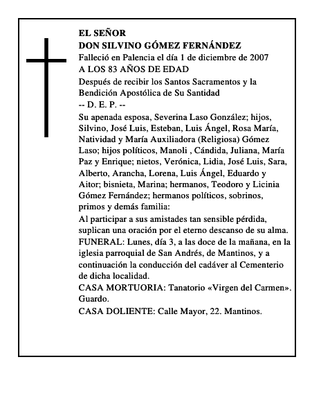 DON SILVINO GÓMEZ FERNÁNDEZ