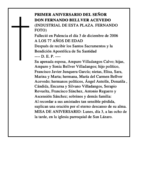 DON FERNANDO BELLVER ACEVEDO